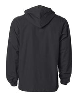 Independent Trading Co. EXP95NB Water-Resistant Hooded Windbreaker #color_Black/ Black
