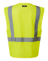 Kishigo 1089-1090 Single Pocket Zipper Mesh Vest #color_Lime