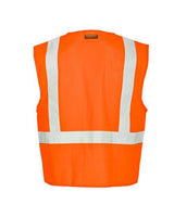 Kishigo 1089-1090 Single Pocket Zipper Mesh Vest #color_Orange