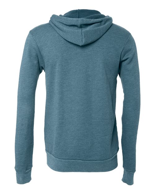 Bella + Canvas 3739 Unisex Poly-Cotton Fleece Full-Zip Hooded Sweatshirt #color_HTHR DEEP TEAL