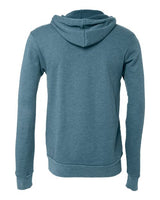 Bella + Canvas 3739 Unisex Poly-Cotton Fleece Full-Zip Hooded Sweatshirt #color_HTHR DEEP TEAL