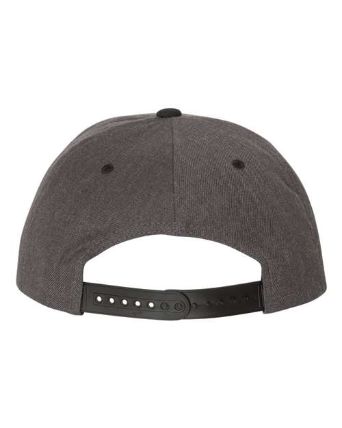 Yupoong 6089MT Adult 6-Panel Structured Flat Visor Classic Two-Tone Snapback #color_DRK HTHR/ BLACK