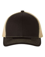 Richardson 112 Snapback Trucker Cap #color_Black/ Vegas Gold
