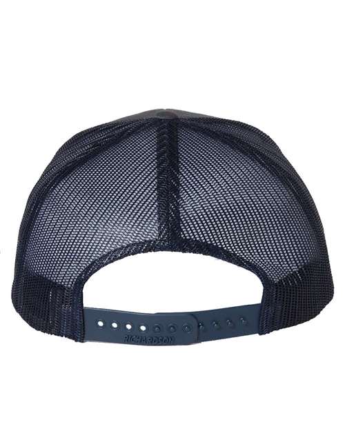 Richardson 112 Snapback Trucker Cap #color_Charcoal/ Navy