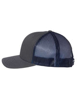 Richardson 112 Snapback Trucker Cap #color_Charcoal/ Navy