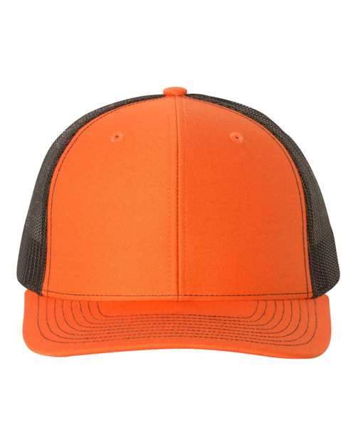 Richardson 112 Snapback Trucker Cap #color_Orange/ Black
