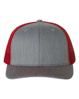 Richardson 112 Snapback Trucker Cap #color_Heather Grey/ Red