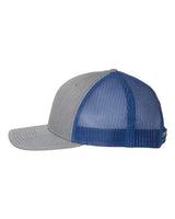 Richardson 112 Snapback Trucker Cap #color_Heather Grey/ Royal