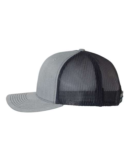 Richardson 112 Snapback Trucker Cap #color_Heather Grey/ Navy
