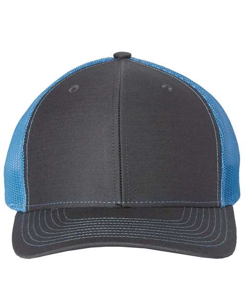 Richardson 112 Snapback Trucker Cap #color_Charcoal/ Columbia Blue
