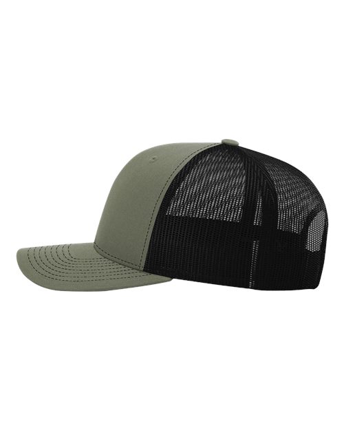 Richardson 112 Snapback Trucker Cap #color_Loden/ Black