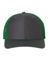 Richardson 112 Snapback Trucker Cap #color_Charcoal/ Kelly