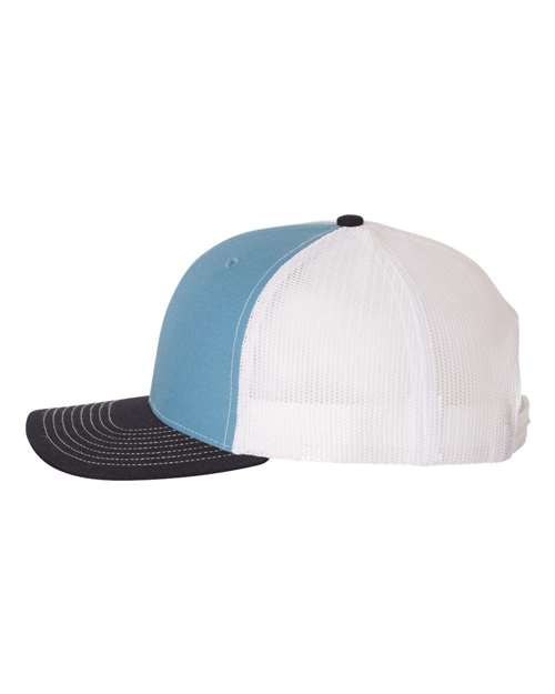 Richardson 112 Snapback Trucker Cap #color_Columbia Blue/ White/ Navy