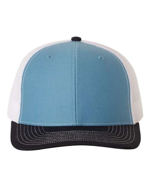 Richardson 112 Snapback Trucker Cap #color_Columbia Blue/ White/ Navy