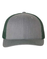 Richardson 112 Snapback Trucker Cap #color_Heather Grey/ Dark Green