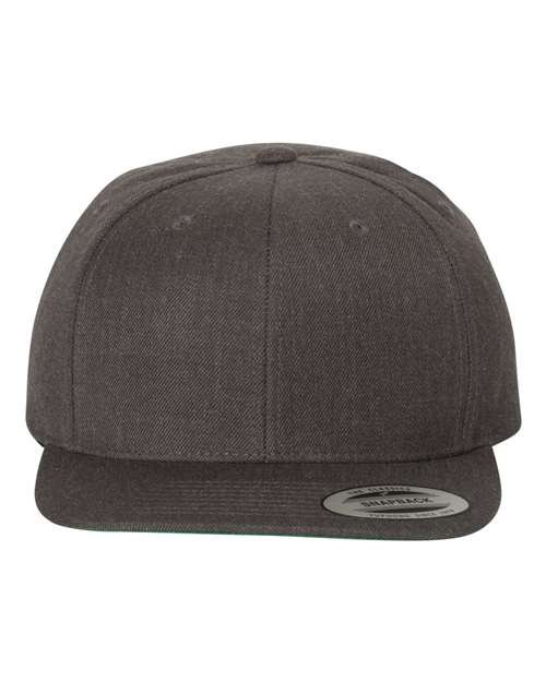 Yupoong 6089 Adult 6-Panel Structured Flat Visor ClassicSnapback #color_DARK HEATHER
