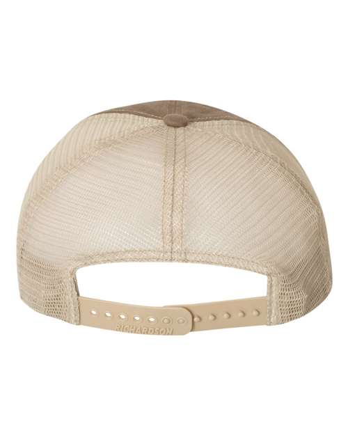 Richardson 111 Garment-Washed Trucker Cap #color_Driftwood/ Khaki