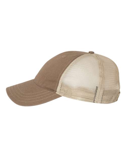 Richardson 111 Garment-Washed Trucker Cap #color_Driftwood/ Khaki