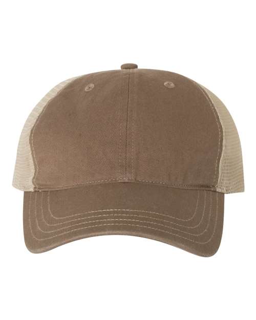 Richardson 111 Garment-Washed Trucker Cap #color_Driftwood/ Khaki