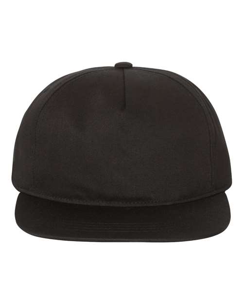 Yupoong Y6502 Adult Unstructured 5-Panel Snapback Cap #color_BLACK