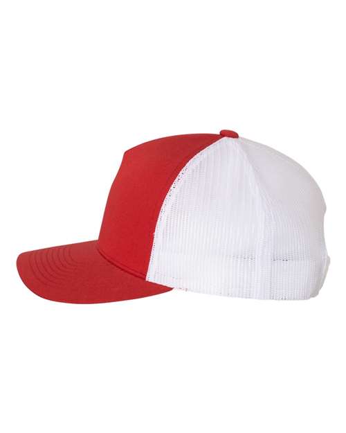 Yupoong 6506 Adult 5-Panel Retro Trucker Hat #color_RED/ WHITE