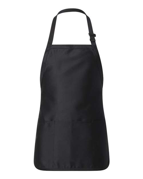 Q-Tees Q4250 Full-Length Apron with Pouch Pocket #color_Black
