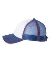 Valucap S102 Sandwich Trucker Cap #color_White/ Royal/ Red