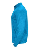 Badger 4172 Tonal Blend Quarter-Zip Pullover #color_Electric Blue Tonal Blend