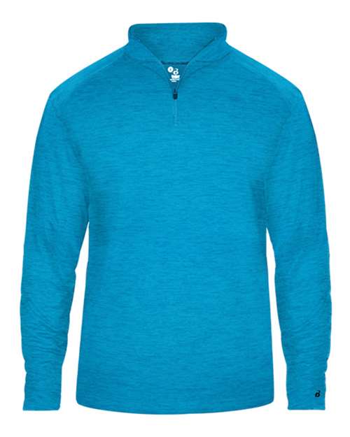 Badger 4172 Tonal Blend Quarter-Zip Pullover #color_Electric Blue Tonal Blend