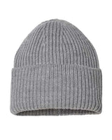 Atlantis Headwear OAK Sustainable Chunky Rib Cuffed Beanie #color_Light Grey Melange