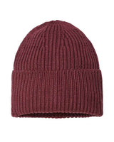 Atlantis Headwear OAK Sustainable Chunky Rib Cuffed Beanie #color_Burgundy Melange