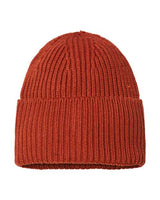 Atlantis Headwear OAK Sustainable Chunky Rib Cuffed Beanie #color_Rusty