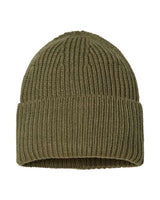 Atlantis Headwear OAK Sustainable Chunky Rib Cuffed Beanie #color_Olive