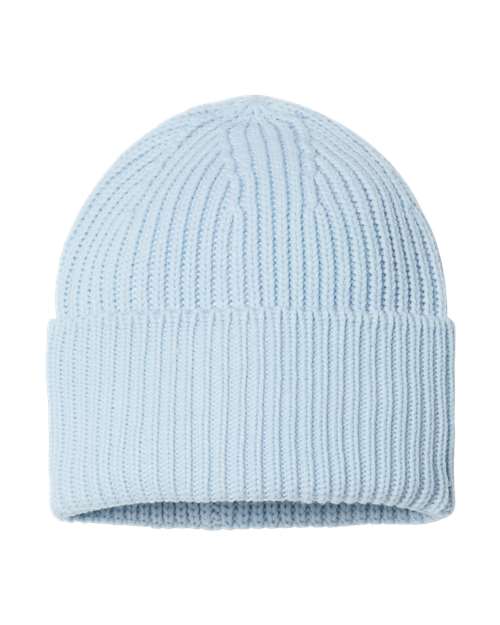 Atlantis Headwear OAK Sustainable Chunky Rib Cuffed Beanie #color_Light Blue
