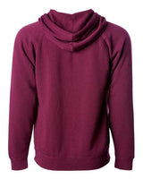 Independent Trading Co. PRM33SBZ Special Blend Raglan Full-Zip Hooded Sweatshirt #color_Maroon