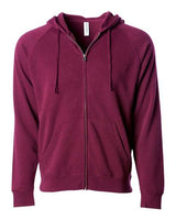 Independent Trading Co. PRM33SBZ Special Blend Raglan Full-Zip Hooded Sweatshirt #color_Maroon