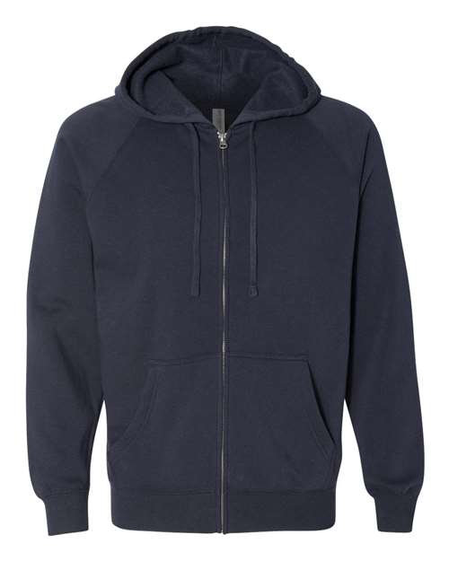 Independent Trading Co. PRM33SBZ Special Blend Raglan Full-Zip Hooded Sweatshirt #color_Classic Navy