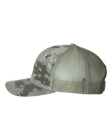 Richardson 112P Printed Trucker Cap #color_Military Digital Camo/ Light Green
