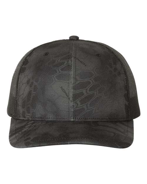 Richardson 112P Printed Trucker Cap #color_Kryptek Typhon/ Black