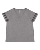 LAT 3837 Ladies' Curvy Football T-Shirt #color_GRN HTH/ VN SMK