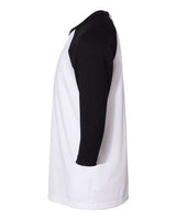 Bella + Canvas 3200Y Youth 3/4-Sleeve Baseball T-Shirt #color_WHITE/ BLACK