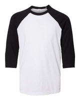 Bella + Canvas 3200Y Youth 3/4-Sleeve Baseball T-Shirt #color_WHITE/ BLACK
