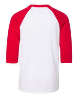 Bella + Canvas 3200Y Youth 3/4-Sleeve Baseball T-Shirt #color_WHITE/ RED