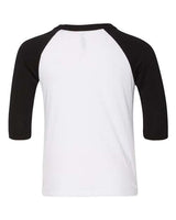 Bella + Canvas 3200T Toddler 3/4-Sleeve Baseball T-Shirt #color_WHITE/ BLACK