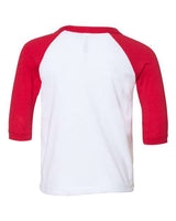 Bella + Canvas 3200T Toddler 3/4-Sleeve Baseball T-Shirt #color_WHITE/ RED