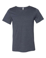 Bella + Canvas B3014 Men's Jersey Raw Neck T-Shirt #color_HEATHER NAVY