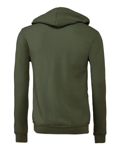 Bella + Canvas 3739 Unisex Poly-Cotton Fleece Full-Zip Hooded Sweatshirt #color_MILITARY GREEN