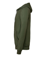 Bella + Canvas 3739 Unisex Poly-Cotton Fleece Full-Zip Hooded Sweatshirt #color_MILITARY GREEN