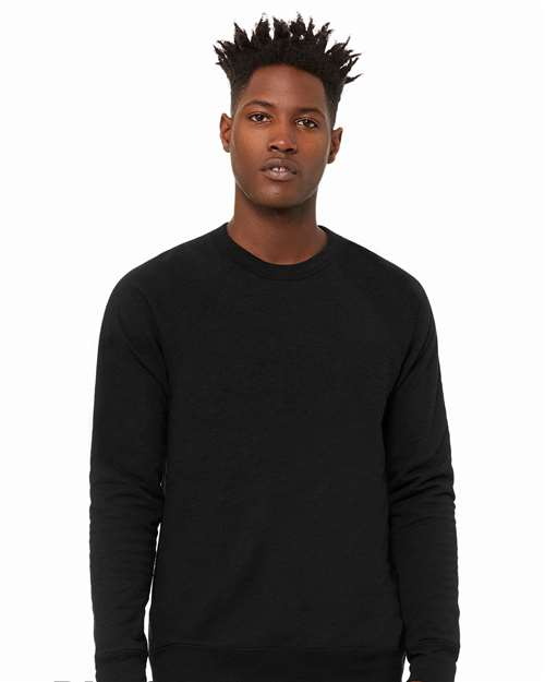 Bella + Canvas 3901 Unisex Sponge Fleece Crewneck Sweatshirt #color_BLACK HEATHER