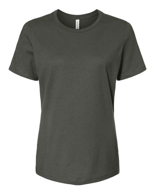 Bella + Canvas B6400 Ladies' Relaxed Jersey Short-Sleeve T-Shirt #color_MILITARY GREEN